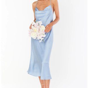 Verona Cowl Steel Blue Luxe Dress - Show Me Your Mumu